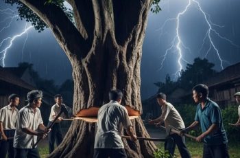 Cụ già trong làng bảo cây đã có từ thời lập làng, gắn với một lời nguyện xưa cũ: “Cây ngã, làng lụi.”