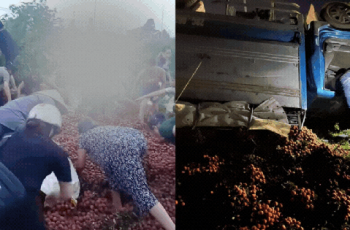 Hà Nội: Xe tải gặp nạn phải cẩu đi sửa, chủ xe khóc ròng khi quay lại đã bị “hôi” hết 4 tấn vải