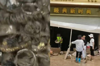 Tiệm kim hoàn bị lũ cuốn trôi 20kg vàng, dân làng đổ xô đi “hôi của”, mang theo cả máy dò kim loại