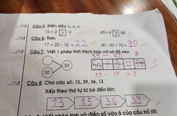 Con làm toán 50 + 9 = 59 bị cô gạch sai, mẹ tức tốc đi hỏi, 100% mọi người đều nói: Cô đúng!